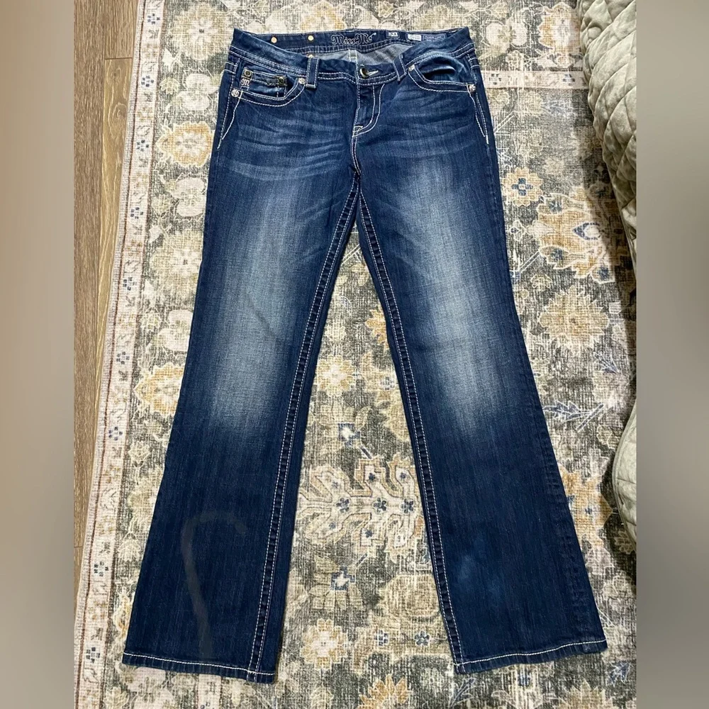 Miss Me Dark Blue Easy Boot Cut Jeans 31 - Picture 2 of 7